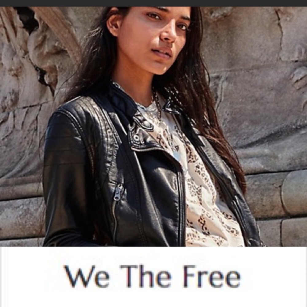 New, We The Free Vegan Leather Motto Jacket❤️ - Picture 2 of 11